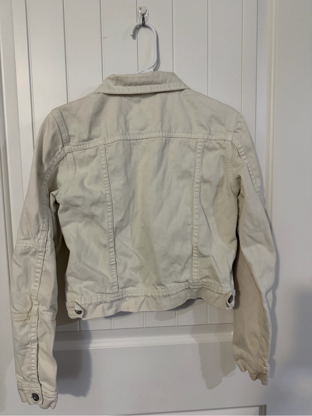 Free People White Button-Front Denim Jacket - Picture 3 of 3